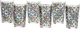 Set of Moroccan glasses, 6 parts, length (6 cm) x Width (6 cm) x Height (8 cm), Multicolor of AKDC.. Experience retail therapy without the financial stress at DIAYTAR NIGERIA's affordable e-commerce platform.