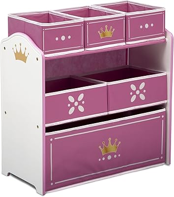 Organizer of multi-box toys with a crown pattern of Delta Children, white and pink, a room.. Your daily needs delivered to your door — DIAYTAR Nigeria style.