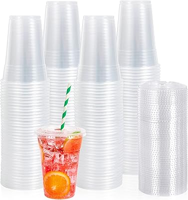 Jolly Party Package of 100 transparent plastic cups of 16 oz with lids.. Shop without limits at DIAYTAR NIGERIA and receive your purchases at budget prices within the week.