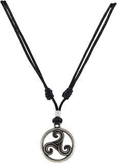 Celtic symbol collar Triskelion (trinity, eternity) on adjustable black cord (silver).. Your complete retail destination, DIAYTAR NIGERIA combines extensive variety with prompt delivery.