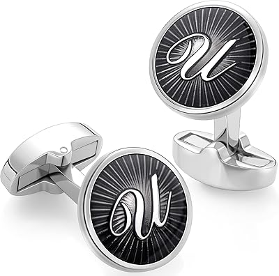 Cuff buttons with initial friend for men with gift box - personalized engraved alphabet from A to Z.. DIAYTAR NIGERIA connects your desires with reality through our affordable e-commerce platform and quick delivery.