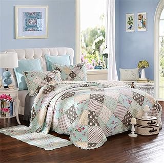 New King size 4-room bed cover 100% cotton embroidered with flowers, light quilted bed cover in patchwork with carpet, 220 x 240 cm, reversible and decorative.. No hidden costs, no long delays — just DIAYTAR Nigeria convenience.