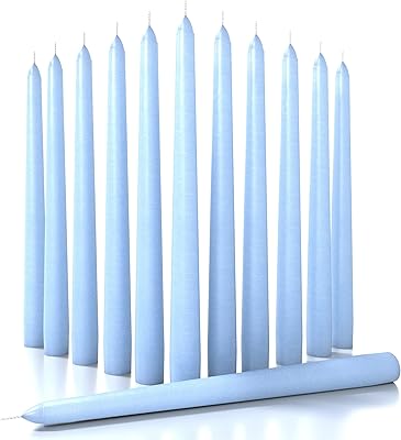 Lot of 12 conical candles Kendwax 10 inch - Conical anti -drop and non -flavored candles - Perfect as dinner candles and candles for the house - Light blue candles.. Shop without limits at DIAYTAR NIGERIA and receive your purchases at budget prices within the week.