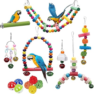 Jouet Balançoire for Birds MQ 14 pieces, chewed chewed toys to hang for birds, swivel climbing ladders, toys for parrots for small parrots, parakeets, calopsittes, conures, pinsons, parakeets, spaches and lovebirds.. DIAYTAR NIGERIA: Making online shopping accessible with affordable prices and nationwide delivery service.