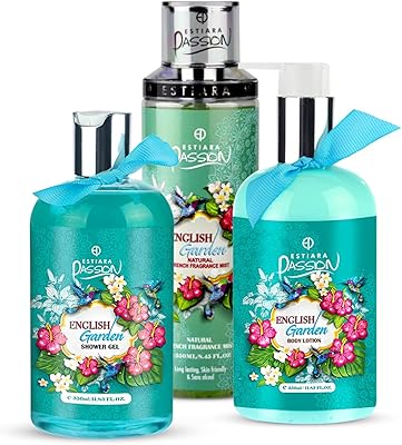 3 -room gift box for bath and body S tiara passion for unisex of English Garden - Lotion for the body English Garden 350 ml - Gel Shower English Garden 350 ml - French scented mist English Garden 250 ml long duration.. DIAYTAR NIGERIA provides endless shopping possibilities with affordable prices and prompt delivery service.