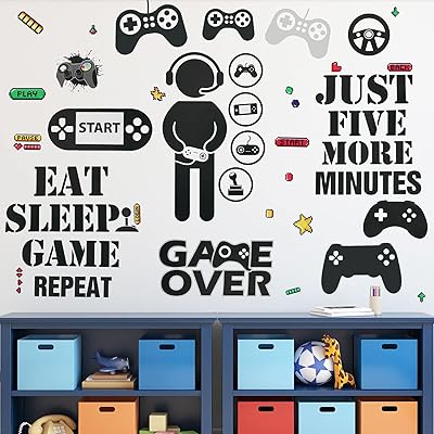 Wall stickers for game room decoration, boys' room stickers, video game stickers, eight sleep game decoration, wall sticker for play room decorations (classic style).. Shop anytime, receive on time — only with DIAYTAR Nigeria.