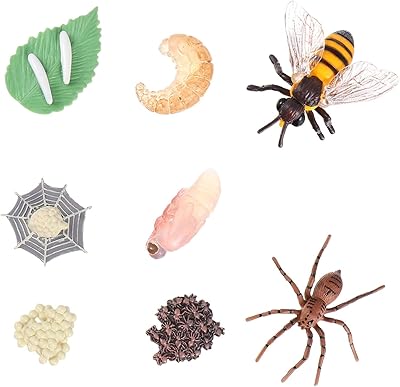 8 Pieces Life Kit of Insects Life Cycle of Spider bee figurine, learning educational toys, young children's games.. DIAYTAR NIGERIA: Where affordable online shopping meets reliable delivery across Nigeria.