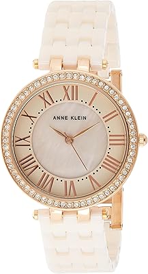 Watch for women with ceramic bracelet and broken white dial, ak2130rglp of Anne Klein, light pink/gold.. DIAYTAR NIGERIA: Your affordable gateway to thousands of products delivered within a week.