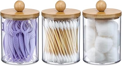 Set of 3 Q-Tip carrier distributors with bamboo lids-.. Experience the simplicity of DIAYTAR NIGERIA's extensive marketplace with delivery within 8 days.