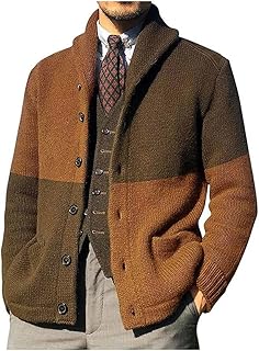 Gandus Cardigan Pull Coat Contrasted Color Collar Folded Collar Winter Revers Daily wear (Color: Brown, Size: XL).. From phone accessories to home decor — DIAYTAR Nigeria ships it fast.