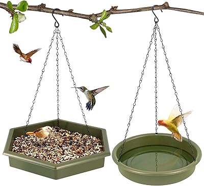 Suspended bird bath, 2 in 1 bird bath, outdoor bird bath, plastic with black anti -rust chain for garden and terrace decoration.. Your complete shopping solution, DIAYTAR NIGERIA offers extensive choice with competitive prices and delivery.