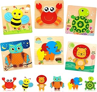 AM Anna Wooden Puzzle for 1 to 3 years Montessori toys for 12 to 18 months Wooden educational toys for preschool babies - pack of 6 (6 pieces).. DIAYTAR Nigeria: Shopping that fits your budget and your schedule.