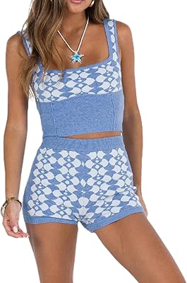 Set of knitted shorts for women from Y2K, composed of two pieces made up of a short short, high waist and short pants with beautiful design.. DIAYTAR NIGERIA: Where every purchase is affordable and delivery is always within a week.