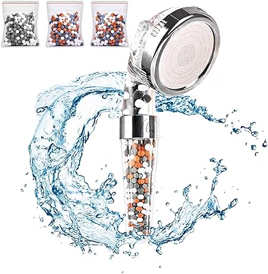 Filter of luxurious shower head for hair loss, 8 '' - Transparent ion shower head with minerals and jet - water saving mode with 3 jets purifies water, eliminates chlorine - makes hair and skin softer and more soothing.. Shop the future with DIAYTAR NIGERIA - thousands of products, unbeatable prices, delivery within a week.