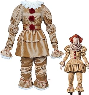 Halloween costume Pennywise for adults, unique killer clown, cosplay costume, horror masquerade clothing for Halloween celebration.. DIAYTAR NIGERIA: Empowering Nigerians with access to affordable products delivered within 8 days.