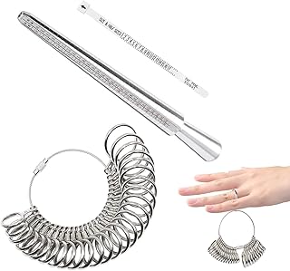 Set of ring measurement tools, set of jewelry measurement tools, ring gauge with finger size, mandrel ring measurement tools for jewelry size, American size 0-15.. Say hello to Nigeria’s fastest-growing e-commerce site — DIAYTAR Nigeria.