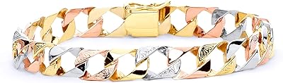 Cuban Tricolor Gold Cuban 2 -carat bracelet The World Jewelry Center for Men - 8.5 inches, 8 5 inch, gold, 8 5 inch, gold.. DIAYTAR NIGERIA: Where shopping meets satisfaction with affordable prices and prompt delivery services.