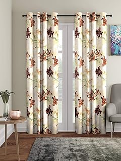 Home Sizzler Porte Curtains in Polyester, Lot of two rooms, Size 116 x 210 cm, Brown color, 3D Flower motif.. Shop smarter with DIAYTAR Nigeria — from household essentials to electronics, we have everything you need. Plus, our delivery is fast, secure, and arrives between 5 and 8 days.