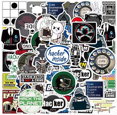 Hacker stickers | 50 stickers in waterproof vinyl for bottles.. DIAYTAR NIGERIA: Transforming online retail with affordable prices and consistent 5-8 day nationwide delivery.