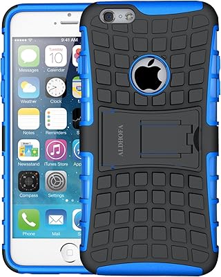 Aldhova shell for iPhone 6, iphone 6s case, hybrid TPU protection shell, double layer shell with crutch for iPhone 6/6S - Blue.. Discover a world of choices with DIAYTAR NIGERIA's extensive marketplace and prompt shipping service.