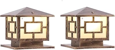 Lights of traditional exterior gate unbreakable in cast aluminum acrylic aluminum waterproof for outside, pillar of household door, garden door pillar, square/vintage (pack of 2).. DIAYTAR NIGERIA: The marketplace that brings affordable products to every Nigerian home in under 8 days.