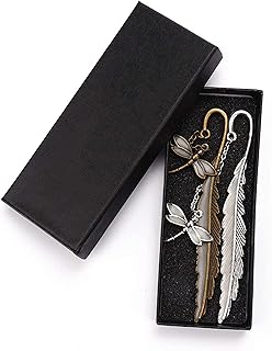 Delfino metal bookmarks that shine in the dark, dragonfly feathers, bright hooks for women and friends, unique, pretty chakra spacing mark for lovers of books, girls, men, adults, children, gift for lovers of books.. DIAYTAR NIGERIA: Where every Nigerian finds affordable products delivered within the week.