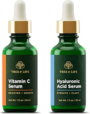 Vitamin C Vitamin C serum box and hyaluronic acid Tree of Life, rejuvenating and rejuvenating the skin for facial wrinkles and lightening, 2 x 39 ml.. Shop smarter with DIAYTAR NIGERIA's diverse marketplace and budget-friendly nationwide delivery.