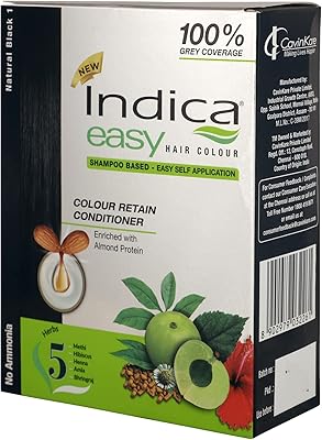 Indica easy basis coloring shampoo (Natural Black 1) with extracts from Amla, Henné and Hibiscus (pack of 3, 32.5 ml each).. Why shop anywhere else? DIAYTAR Nigeria has it all and delivers fast.