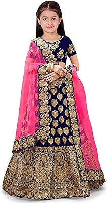Lehenga Choli Semi-Cousu in Brute Silk For Girls.. Shop confidently with DIAYTAR NIGERIA, offering affordable prices and reliable delivery within a week.