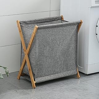 Foldable clothes basket, dirty clothes basket, clothing storage basket, with foldable bamboo setting, for bedroom, bathroom, laundry room, balcony (L).. Transform how you shop with DIAYTAR NIGERIA's vast selection and budget-friendly delivery options.