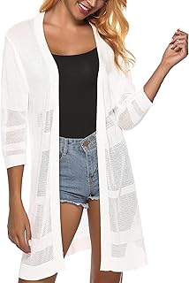 Icloam relaxed sweater light knitted with 3/4 for women's sleeves, open on the front.. Experience shopping satisfaction with DIAYTAR NIGERIA's vast selection and budget-friendly delivery options.