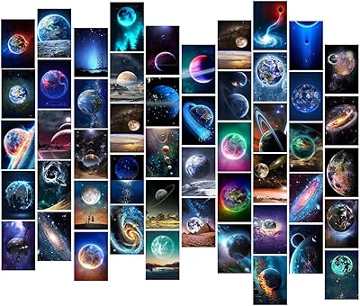 Set of space wall stickers, 50 pieces of aesthetic universes for house decoration, wall art of the spatial universe and planets, modern simple aesthetic stickers.. DIAYTAR Nigeria — the online store where variety meets value.