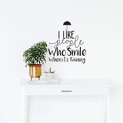Vinyl wall sticker - I like people who smile when it rains - 20 \ "x 17.7 \" - Quote from positive motivation for the house, the apartment, the bedroom, the living room, the office, the workplace, the classroom, the school, decoration.. Discover why millions choose DIAYTAR for affordable online shopping with delivery in just 5-8 days.