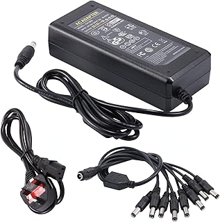 12V 5A power adapter - COOLM UK 12V 60W charger with 8 -track supply distributor cable for LED pilot, CCTV safety system and LCD screen.. Your digital shopping destination, DIAYTAR NIGERIA combines variety with affordability and quick delivery.
