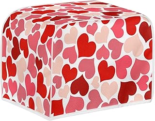 Koyaupati Pink Red Hearts Print Grille-Pain covers 4 dusting slices with Crochet Protective Cover.. DIAYTAR NIGERIA: Where quality meets affordability, with thousands of products delivered in less than 8 days.