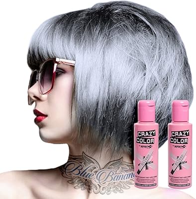 2x semi-permanent hair dye Crazy color 2x 100 ml (silver).. DIAYTAR NIGERIA: Where quality meets affordability, with thousands of products delivered in less than 8 days.