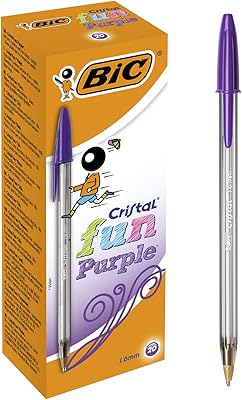 Bic Crystal Fun Bic Crystal Pens (5 feet), Box of 20, Violet - Bold writing and anti -tache.. Fast, affordable, and reliable — that’s the DIAYTAR Nigeria experience.