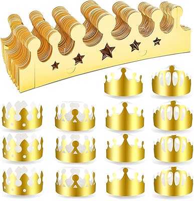 Amzoya 20 pieces of party hat, 4 adjustable styles crowns in golden paper, royal feast hats, paper crown, birthday party decorations for children and adults.. Discover endless possibilities with DIAYTAR NIGERIA's comprehensive catalog and reliable delivery service.