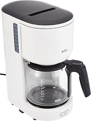 Braun KF 3100, white coffee maker, guaranteed at least one year.. DIAYTAR NIGERIA delivers affordability and convenience to your doorstep within 8 days of purchase.