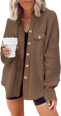 Knitted boyfriend shirt jacket for women, buttoned, ample, long sleeves, pocket, jacket.. Shop across categories with ease at DIAYTAR NIGERIA, delivering affordability within the week.