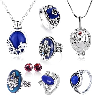 Hjyzy 8 pieces Vampire Diaries Day Jewelry Katherine Sapphire Elena Gilbert Opening Verbena Medallion Salvatore Damon Stefan Family Family Crest Ring Ring Ear Ears Boucles, Zinc, Without Precious Stones.. Discover why thousands choose DIAYTAR NIGERIA for affordable products delivered in less than a week.