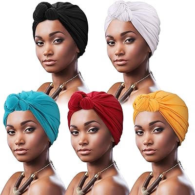 Set of 5 pieces for women, head-knot-tied headboard with a pleated design in fashion, night hat with a fashion design, 5 colors.. Enjoy deals you can’t resist and delivery you can trust — DIAYTAR Nigeria.