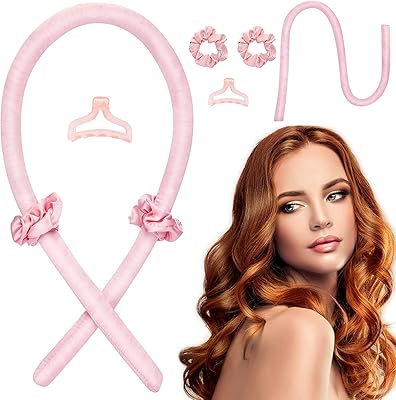Wawasia curling rollers without heat for long curls, sleeping all night, Bigoudis in flexible rubber, curling iron and flexible rods for natural hair (pink).. Your everyday shopping solution, DIAYTAR NIGERIA offers variety and value delivered within 8 days.