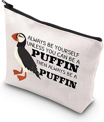 PDBWSS Bird Lavers Makeup Kit of Puffin Gifts with the sentence "Be always yourself, unless you can be a puffing, so be always a pepper and always be a pepper", can be swollen, waterproof.. DIAYTAR NIGERIA: Where shopping meets satisfaction with affordable prices and prompt delivery services.