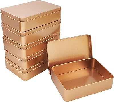 Olicraft 5 pieces rectangular metal boxes with lids, small portable white iron boxes for storage of jewelry and pearls matt gold 6.0 x 4.4 x 1.6 inches.. Experience shopping satisfaction with DIAYTAR NIGERIA's vast selection and budget-friendly delivery options.