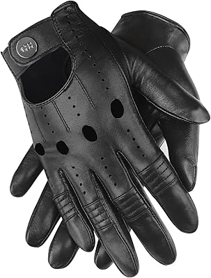 Real leather gloves for men with sheepskin adjustable strap - hot touch screen for cycling, driving and motorcycles.. Great products, lower prices, fast delivery — DIAYTAR Nigeria has it all.