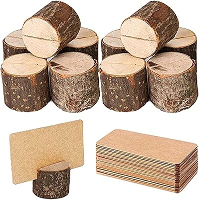 Cataway 10 rooms rustic wooden table carriers with 20 kraft paper cards table table holder photo holder for wedding party decoration and photos display.. DIAYTAR NIGERIA: Where every click leads to affordable purchases delivered promptly to your door.
