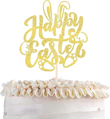 1 Joyful Easter Cake Decoration piece with sparkling golden rabbit ears, cake decoration in the shape of a rabbit paw for prenatal party and children's birthday party.. Big selection, small prices — shop now on DIAYTAR Nigeria.