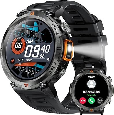 EGIZ for men's smart military watch (answer/make calls) Sustainable intelligent watch 1.45 inches with flashlight more than 100 sporting modes for monitoring physical condition, heart rate and the Sleeping Monitor Small Tactical Watch for iPhone.. Why shop anywhere else? DIAYTAR Nigeria has it all, at prices you’ll love.