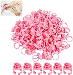 Greek ring for eyelashes, disposable glue rings, plastic makeup racks, suitable for the application of lipsticks, eyelash elimination, ears cleaning and eyelash transplant (pink).. DIAYTAR NIGERIA combines affordability with convenience, delivering your purchases within 5-8 days.